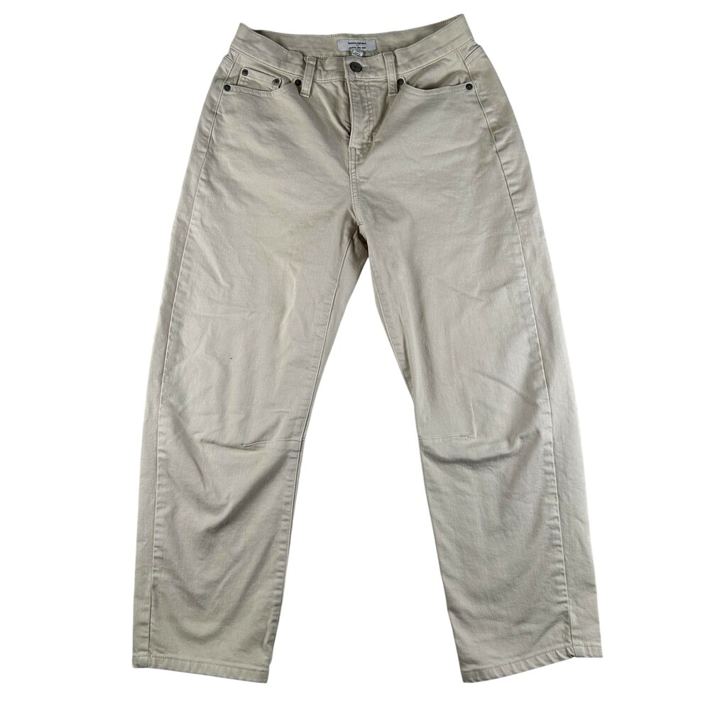 Banana Republic Jeans Womens 26 2 Beige Barrel Leg Mid Rise Ankle Stretch